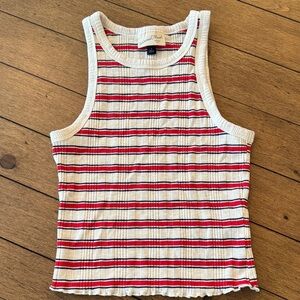 Red and Black Striped Tank Top